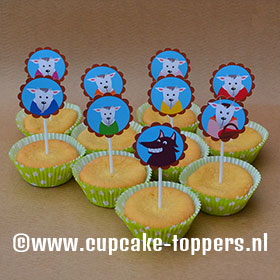 Afbeelding van de cupcake topper De Wolf en de 7 Geitjes