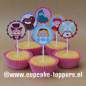 Afbeelding van de cupcake topper Alice n Wonderland