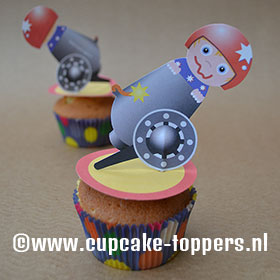 Afbeelding van de cupcake topper Levende kanonskogel