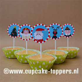 Afbeelding van de cupcake topper Kerstmis