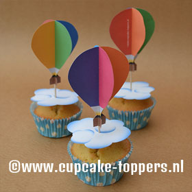 Afbeelding van de cupcake topper Luchtballon