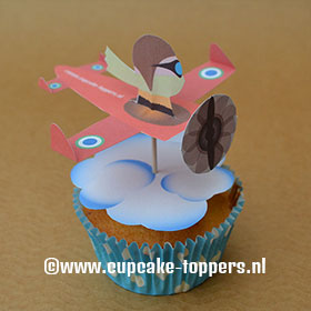 Afbeelding van de cupcake topper Piloot