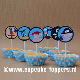 Afbeelding van de cupcake topper Piraten