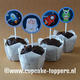 Afbeelding van de cupcake topper Ruimte