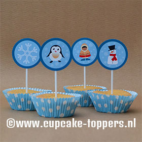 Afbeelding van de cupcake topper Winter