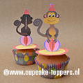 Afbeelding van de cupcake topper Aapje op bal