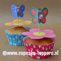 Afbeelding van de cupcake topper Vlindertjes