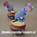 Afbeelding van de cupcake topper Levende kanonskogel