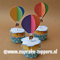 Afbeelding van de cupcake topper Luchtballon