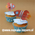 Afbeelding van de cupcake topper Raket