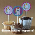 Afbeelding van de cupcake topper Unicorn