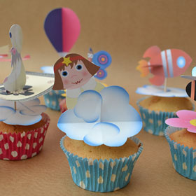 afbeelding van een aantal cupcake toppers